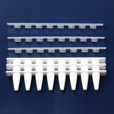 Tube en plastique optique de 8 voyages de la couverture pp de marbre de DNase de RNase de consommables libres de laboratoire