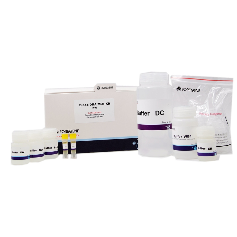 Kits d'isolement d'ADN de kit d'ADN Midi de sang de réactif de laboratoire pour la purification Genomic d'ADN