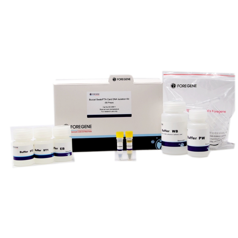 Aucun kits buccaux d'isolement d'ADN de carte du réactif Swab/FTA de biologie moléculaire de laboratoire de contamination de RNase